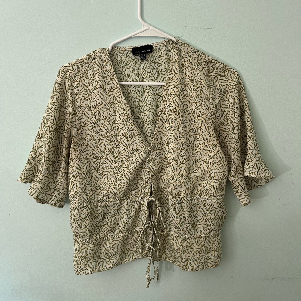 Lucy Paris Olive Patterned Blouse